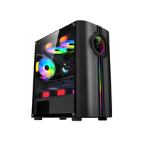 Boîtier PC Gaming M-ATX avec 3 ventilateurs avant, support de refroidissement liquide AIO 240mm supérieur, châssis ITX, GPU 330mm, refroidisseur CPU 160mm, boîte noire