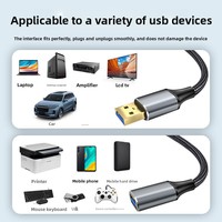 Cable de Extensión USB 3.0 de Cobre, Macho a Hembra, Transferencia de Datos de Alta Velocidad para Computadoras, Memorias USB, Teclados, Teléfonos