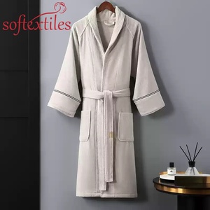 Peignoir en coton pour hôtel et spa, peignoir unisexe en velours coupé, peignoir de luxe personnalisé pour hommes et femmes - Product Image 6