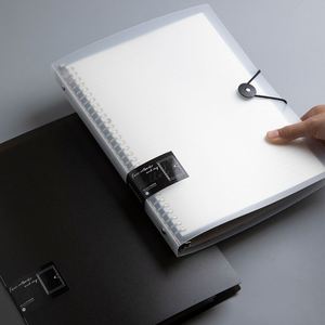 Classeur multifonctionnel A5/B5 à couverture rigide avec clip de rangement, pochette transparente en PP pour feuilles mobiles, produit de classement pour carnet à boucle - Product Image 4