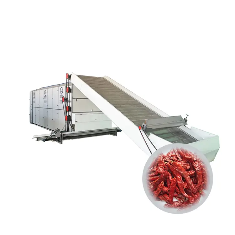 Hot Air Continuous Dehydration Belt Dryer Machine Chili Drying Machine Mesh Belt Drying Machine