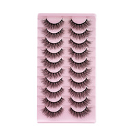 Kit de 8 paires de faux cils en vison synthétique Ahrikiss Cruelty Free, légers, effet naturel œil de chat, avec colle à cils et pince à épiler (Ethereal)