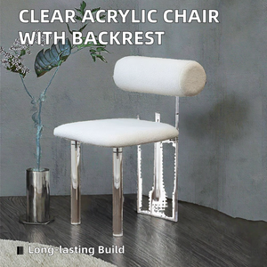 <span class=keywords><strong>Chaise</strong></span> <span class=keywords><strong>transparente</strong></span> <span class=keywords><strong>en</strong></span> acrylique moderne, chaises de salle à manger pour table à manger, <span class=keywords><strong>chaise</strong></span> d'appoint minimaliste rembourrée moderne, utilisation à domicile ou à l'hôtel - Product Image 3