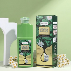 Shampoo colorant capillaire noir à action rapide sans ammoniaque à base de plantes naturelles, couvre les cheveux gris, permanent - Product Image 1