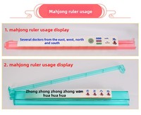 Règle de tri de mahjong américaine transparente de 18 pouces, 2-en-1, avec poussoir, pratique pour l'agencement des tuiles de mahjong sur table