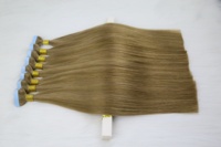 Extensions de cheveux humains 100% naturels, lisses, à bandes invisibles, de haute qualité, cheveux vierges, bandes bleues, 16 pouces, P # 6-8 4x1cm
