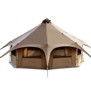 Grande tente de luxe de cirque en plein air, tente de camping imperméable pour parents et enfants, tente de glamping de camp en coton