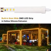 Bande lumineuse LED néon en silicone personnalisée 1212, semi-circulaire, haute luminosité, extérieure IP67 5V 12V 24V, ruban LED blanc CCT RGB