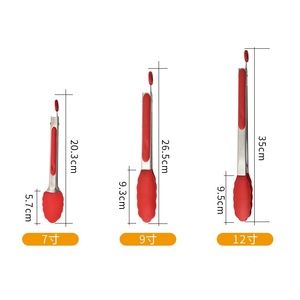 Pince de cuisine en silicone pour barbecue, salade, pain, antiadhésive, en acier inoxydable, vente en gros - Product Image 3