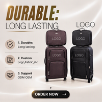 Valises souples en toile personnalisées OEM ODM avec logo, 20/22/24/26/28 pouces, unisexes, grande capacité, ultra-légères, sacs de voyage à roulettes