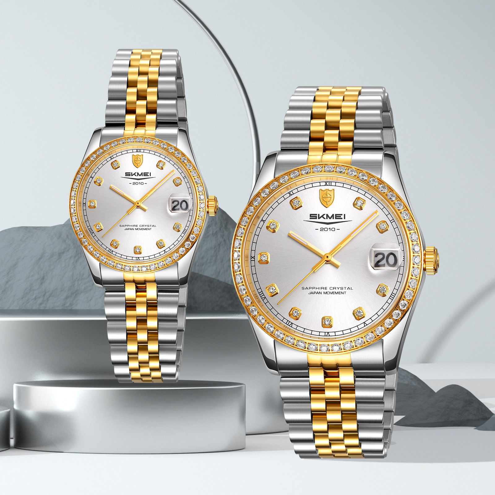 Two Tone Automatic Couple Watch Citizen Quartz Couple Watches