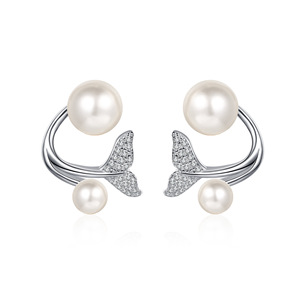 Pendientes <span class=keywords><strong>de</strong></span> Plata S925 con Moissanita y Perlas <span class=keywords><strong>de</strong></span> Agua Dulce, Diseño <span class=keywords><strong>de</strong></span> Cola <span class=keywords><strong>de</strong></span> <span class=keywords><strong>Sirena</strong></span>, Dos Formas <span class=keywords><strong>de</strong></span> Usar, Joyería para Mujer, Bodas y Fiestas, Venta al Por Mayor - Product Image 5