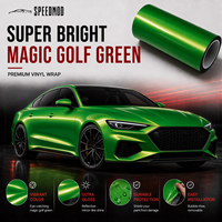 Film de protection de peinture SPEEDMOD Magic Golf Green TPU PPF 7,5 mil auto-réparant, film de protection de voiture à changement de couleur 1,52 m x 15 m, vente en gros