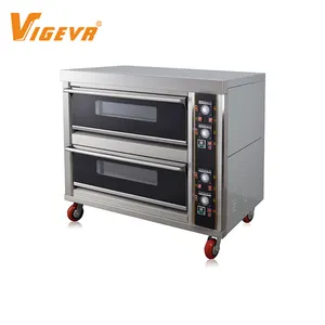 2 Deck 4 Tray Professional Commercial Pizza Bread Double Deck Bakery Gas Oven