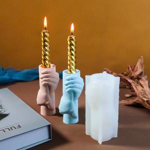 Recién llegado, maceta de cerámica de hormigón DIY, jarrón con manos entrelazadas, molde de silicona para fundición de plantas, <span class=keywords><strong>yeso</strong></span> de cemento, herramientas para hacer pasteles - Product Image 3