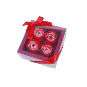 Set Regalo di 4 Fiori di Sapone Creativi, Rose di Sapone Fatte a Mano per la Festa della Mamma e San Valentino, Fiori di Sapone Economici - Product Image 2