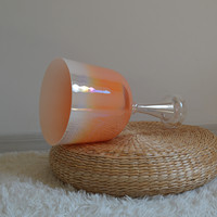 Bol chantant en cristal HF nacré orange dégradé pour bain sonore, guérison, méditation, yoga, calice alchimique en quartz