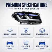 Pour BMW Série 3 F30 F31 F35 F80 2013-2019, phare avant de voiture à LED double lentille de style 2019, étanche, 6500K, 12V, amélioration
