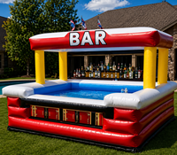 Structure gonflable pour adultes avec bar gonflable, qualité commerciale robuste pour les festivals de musique