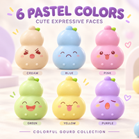Jouet anti-stress en PU en forme de gourde, mignon, couleur pastel, doux, à presser, avec boîte de présentation, vente en gros