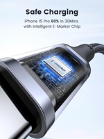 Câble USB C UGREEN US316 5A 100W PD avec puce E-Marker QC4.0, câble de charge rapide de type C pour iPhone Huawei, vente en gros
