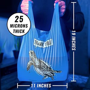 Biodegradable Plastic Bags with Handles (100 Count) Made From Corn - Grocery Bags with Handles - <b>Small</b> <b>Compost</b> Bags - Product Image 3