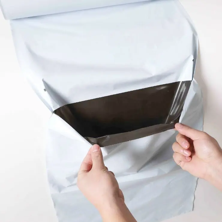 Bolsa de rollo de plástico automática para mensajería eléctrica, bolsas de plástico de un solo lado, preapertura