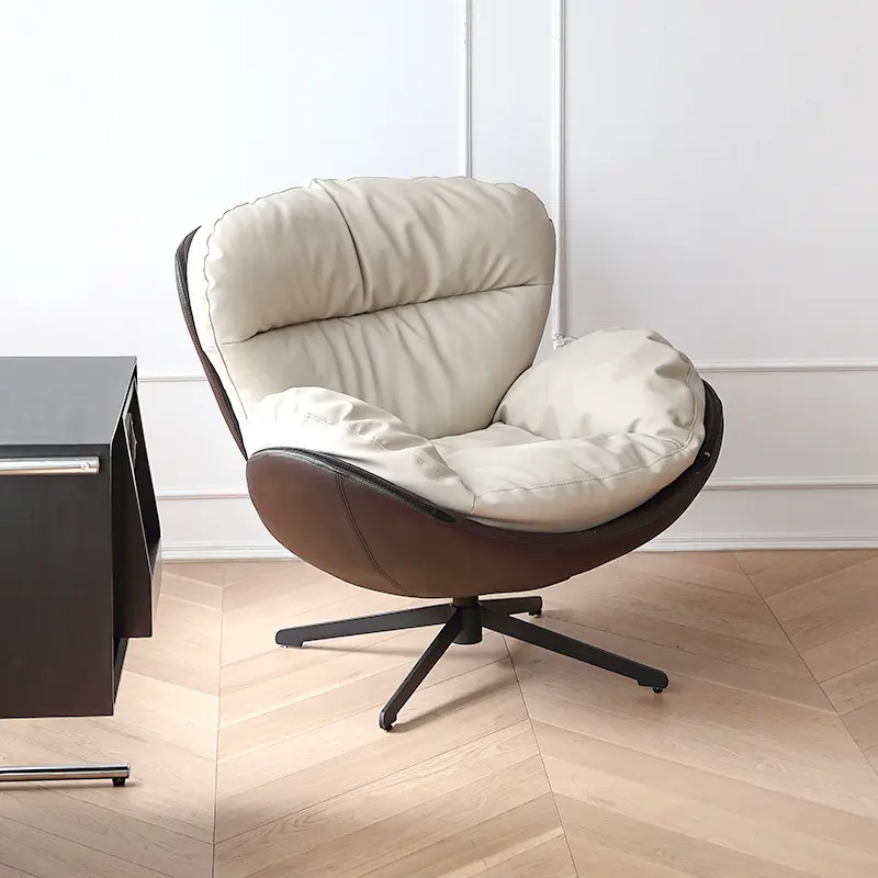 Kursi putar mewah gaya panas, kursi putar Modern furnitur ruang tamu kursi Sofa tunggal untuk rumah