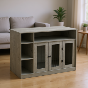Mueble Jaula para Perros Gris 47 X 23.5 X 35 con Cerradura, Jaula de Almacenamiento para Perros Medianos a Grandes - Product Image 2