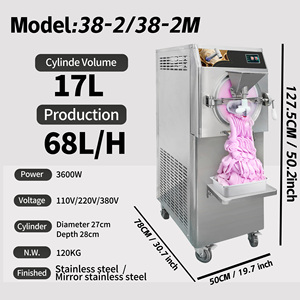 68L/H Continuous Batch Freezer Italian <b>Ice</b> <b>Maker</b> For Business Dawingic Commercial Gelato Hard <b>Ice</b> Cream Making <b>Machine</b> - Product Image 4