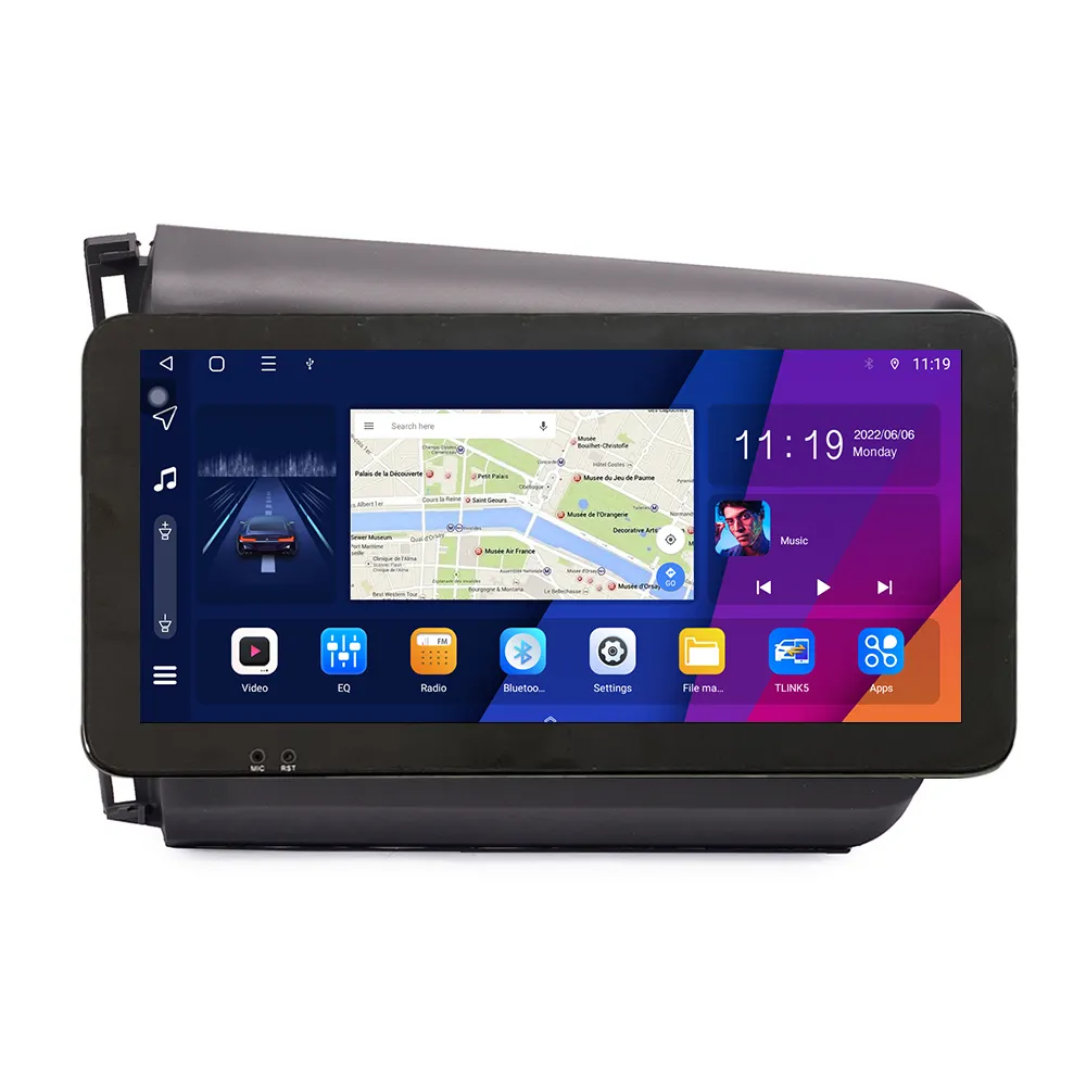 Honda Civic 2012 2013-2015 için 10.33 inç QLED ekran ana ünite cihazı çift 2 Din araba Stereo GPS navigasyon Android araba radyo