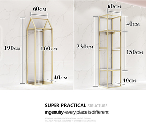 Kustom Pakaian Retail Stackable Table Pakaian Rak Emas Mewah Pakaian Rak Pakaian Rak Pakaian Toko Mebel - Product Image 5