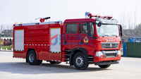 Nouveau camion de pompiers diesel rouge à mousse d'eau HOWO 4x2 avec réservoir de <3000L, 150-250 ch, norme EURO 5