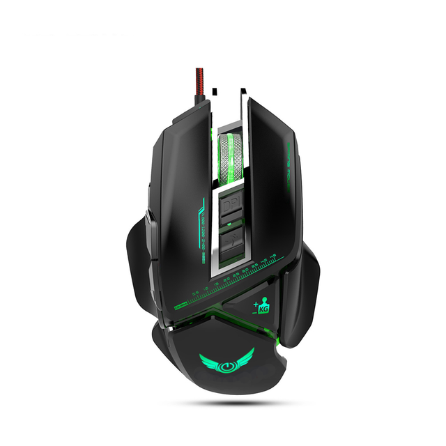 7d Wired Optical Game Moue Macro Programable Definition Pro Gaming Mice Detachable Balancing Counter Weight Adjustable DPI