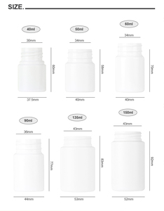 Envases farmacéuticos de plástico HDPE redondos de diferentes tamaños para productos de salud, medicamentos y pastillas con tapa de rosca. - Product Image 6