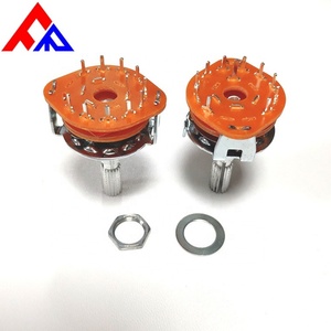 สวิตช์ตำแหน่งแบบหมุน Hot Metal RS25 แบบ D-shaft ขนาดแกน 6 มม. ติดตั้งแนวตั้ง 1P 2-12 ตำแหน่ง และสวิตช์โรตารี่ - Product Image 3