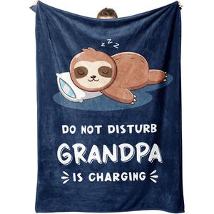 <b>Brown</b> Wood Panel Grandpa Quote Flannel <b>Blanket</b> <b>Throw</b> <b>Blanket</b> Nap <b>Blanket</b> Breathable Skin Friendly for Bedroom Living Room - Product Image 4
