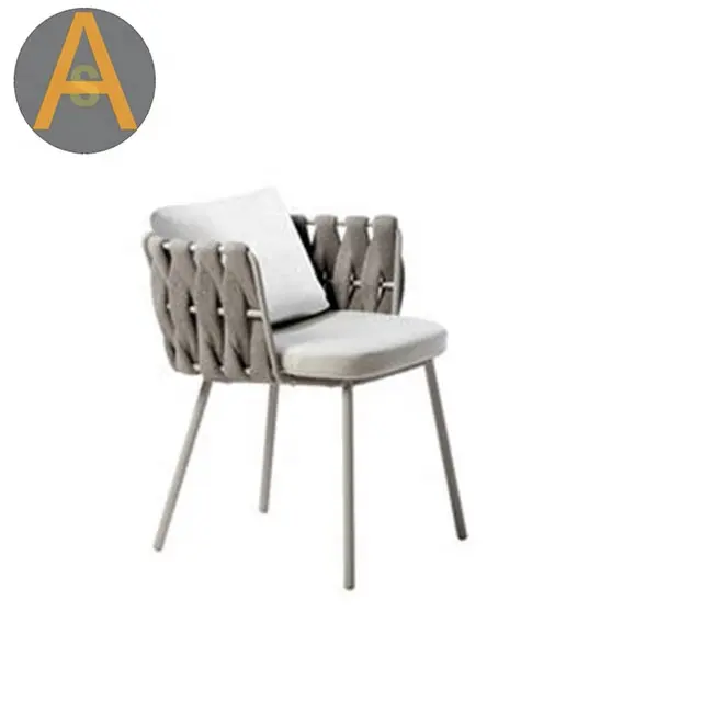 Corda de alumínio cadeira de jantar, cadeirinha pátio cadeirinha exterior resistente à água varanda