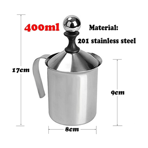 Espumador de leche Manual HomeGoal de acero inoxidable, vaporizador de leche Manual para café - Product Image 3