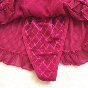 Culottes string en dentelle transparente séduisantes pour femmes, lingerie sexy en dentelle transparente, culottes à ourlet court - Product Image 4