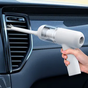Aspiradora inalámbrica de succión fuerte con estilo, aspiradora de mano recargable portátil alimentada por USB para coche, función de secado en seco y húmedo