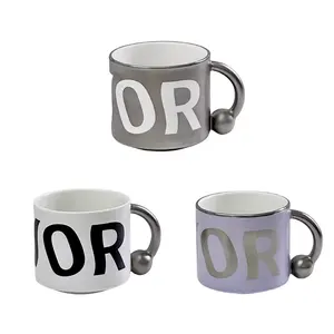 Nordic ceramic mug with creative special shaped handle couple mugs coffee milk latte tea cups