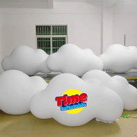 Décoration suspendue en nuages gonflables géants personnalisés en tissu Oxford imperméable en PVC, éclairage LED, ballon numérique, publicité extérieure, petit modèle