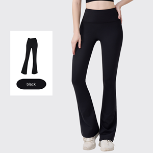 USA Oversea Warehouse High Waist Breathable Yoga Pants for Women Full Length Fitness Running Sports <b>Flare</b> <b>Leggings</b> - Product Image 1