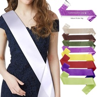 Ruban en satin personnalisé PARTYMENT 9,5*160 cm, ruban vierge pour badges et écharpes avec texte personnalisable, en stock