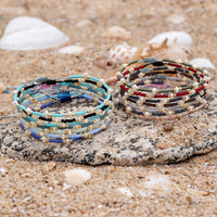 Go2boho Bracelets de perles d'eau douce tissés à la main Mini Bracelet réglable en perles colorées pour femmes