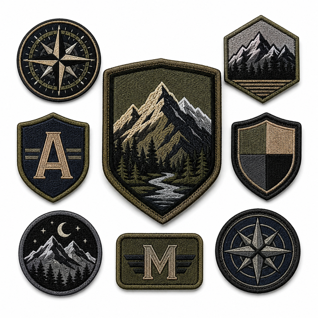 Custom for Backing PU Eco-Friendly Embroidered Patches for Tactical Gear Uniform Bags Hats Shoes-Wholesale Hook Loop