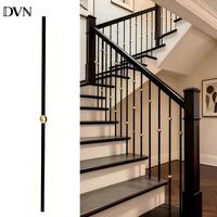 Balustres en fer forgé de luxe DVN, modernes, noirs, ronds, creux, en métal, pour escaliers de villas au Canada, décoration