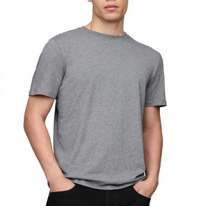 Fabricant OEM ODM, fournisseur de marques privées, t-shirts en coton pour hommes, t-shirt en coton gris à col rond, coupe classique, manches courtes - Product Image 1