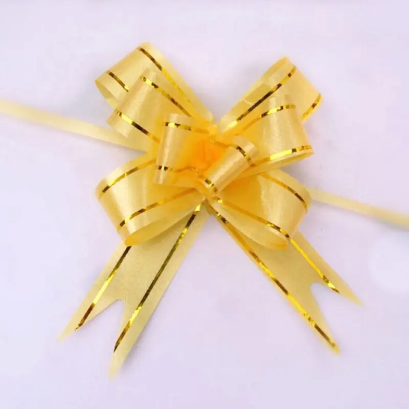 New Hot Christmas Gift Packing Pull Bow Ribbons Decorative Holiday Pull Flower Ribbons 10Pcs/Lot